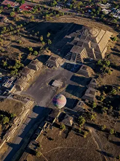 Balloon Prints: Avenue of the Dead and Pyramid of the Moon at sunrise