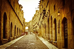 Images Dated 23rd February 2012: Avenue of the Knights (Ippoton street), Rhodes Town, Rhodes, Greece