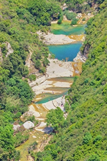 Noto Valley Prints: Avola lakes, high angle view, Avola, Noto Valley, Sicily, Italy
