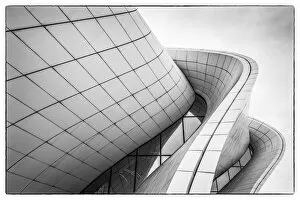 Black and White Gallery: Azerbaijan, Baku, Heydar Aliyev Cultural Center, building designed by Zaha Hadid