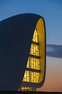 Library Prints: Azerbaijan, Baku, Heydar Aliyev Cultural Center - a Library, Museum and Conference center