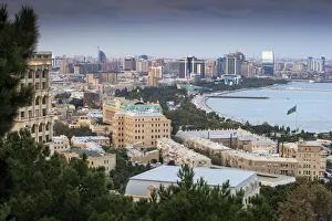 Azerbaijan, Baku, View of Baku Bay