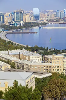 Azerbaijan, Baku, View of Baku Bay