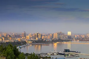 Azerbaijan, Baku, View of Baku Bay