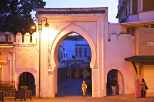 Tangier Prints: Bab El Fahs at Dusk, Grand Socco, Tangier, Morocco, North Africa