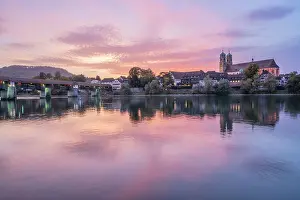 Bad Sackingen, the 400 year old wooden Rhine River bridge, Southern Black Forest, Baden-Wurttemberg, Germany