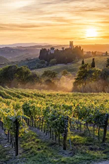 Images Dated 30th May 2018: Badia a Passignano at sunset. Tavernelle Val di Pesa, Florence province, Tuscany, Italy