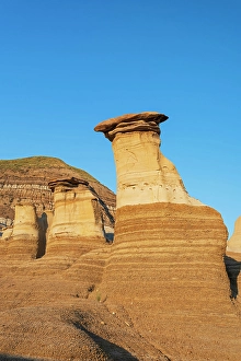 Artist Prints: Badlands. Hoodoos at sunrise. East Coulee, Alberta, Canada