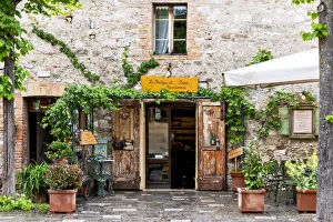 Tuscany District Prints: Detail of Bagno Vignoni village in Orcia Valley, Siena province, Italy, Tuscany