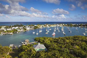 Bahamas, Abaco Islands, Elbow Cay, Hope Town, View of Harbour