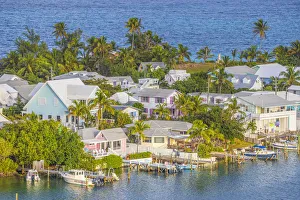 Bahamas, Abaco Islands, Elbow Cay, Hope Town, View of Harbour