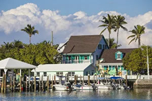 Bahamas, Abaco Islands, Elbow Cay, Hope Town, Harbout front