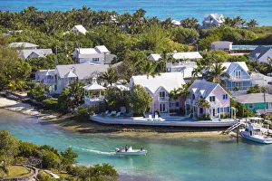 Bahamas, Abaco Islands, Elbow Cay, Hope Town, View of Harbour