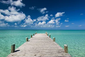 Bahama Islands Prints: Bahamas, Eleuthera Island, Tarpum Bay, town pier