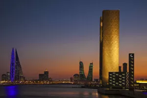 Bahrain, Manama, View of Bahrain Bay - Bahrain Financial Harbour, Harbour Towers