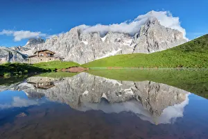 Pass Prints: Baita Segantini refuge and Pale di San Martino in Dolomites