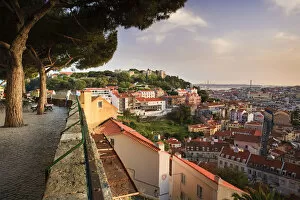 Images Dated 2nd September 2008: Baixa district and Castelo de Sao Jorge, Lisbon, Portugal