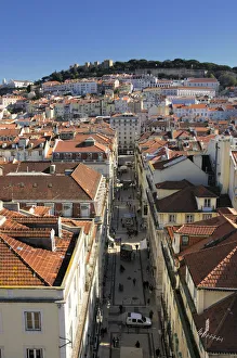 Covers Prints: Baixa district and the castle of Sao Jorge, Lisbon, Portugal