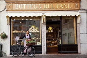 Images Dated 28th June 2011: Bakery selling bread, cakes & pizza, Bassano del Grappa, Veneto, Italy