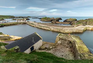 Ballintoy Harbour on the Causeway Coast, County Antrim, Northern Ireland. Autumn (November) 2022