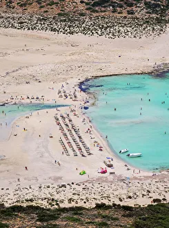 Hania Prints: Balos Lagoon Beach, elevated view, Gramvousa Peninsula, Chania Region, Crete, Greece