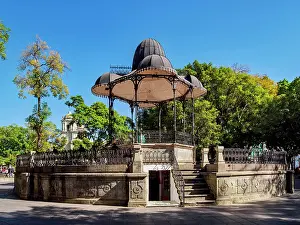 Zocalo Prints: Bandstand at Zocalo or Constitution Square, Oaxaca de Juarez, Oaxaca State, Mexico
