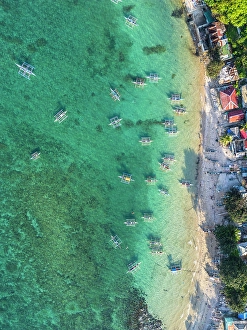 Iloilo Province Prints: Bangka boats, Gigantes Islands, Iloilo Province, Western Visayas, Philippines