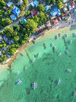 Iloilo Province Prints: Bangka boats, Gigantes Islands, Iloilo Province, Western Visayas, Philippines