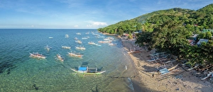 Iloilo Province Prints: Bangka boats, Gigantes Islands, Iloilo Province, Western Visayas, Philippines