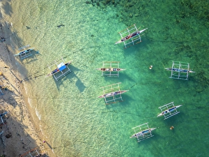 Iloilo Province Prints: Bangka boats, Gigantes Islands, Iloilo Province, Western Visayas, Philippines