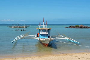 Iloilo Province Prints: Bangka boats, Gigantes Islands, Iloilo Province, Western Visayas, Philippines