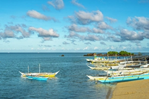 The Philippines Prints: Bangka boats, Gigantes Islands, Iloilo Province, Western Visayas, Philippines