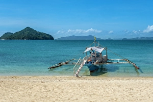 Iloilo Province Prints: Bangka boats, Gigantes Islands, Iloilo Province, Western Visayas, Philippines