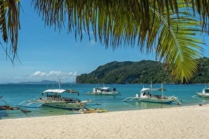 Iloilo Province Prints: Bangka boats, Gigantes Islands, Iloilo Province, Western Visayas, Philippines