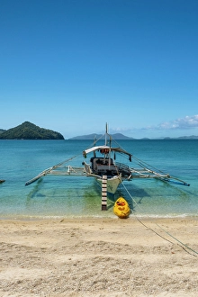 Iloilo Province Prints: Bangka boats, Gigantes Islands, Iloilo Province, Western Visayas, Philippines