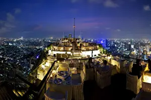 Bangkok City skyline from Vertigo, a bar and restaurant on top of the Banyan Tree Hotel