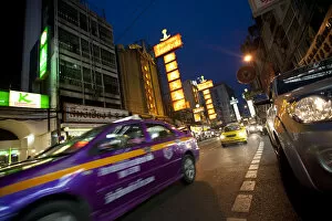 Bangkok, Thailand. A taxi in downtown Bangkok