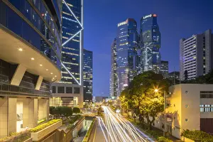 Bank of China and Lippo Centre at dusk, Admiralty, Hong Kong