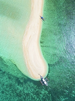 The Philippines Prints: Banka boat on a Sandbar near the Gigantes Islands