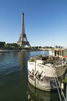 Banks of the Seine with Eiffel Tower, Paris, France