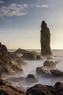 South Hams Prints: The Bantham Hand sea stack near Bantham in the South Hams of Devon