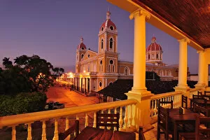Bar with views of Granada city, Nicaragua, Central America