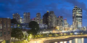 Barangaroo skyline at dusk, Sydney, New South Wales, Australia