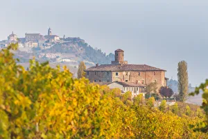 Cuneo Prints: Barolo town and vineyards, Langhe, Piedmont, Italy