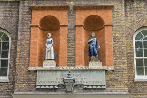 Baroque St Johs Old School facade, Wapping, London, England, Uk