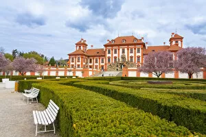 Images Dated 25th February 2022: Baroque Troja Chateau in spring, Prague, Bohemia, Czech Republic