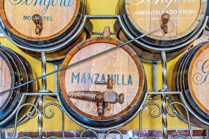 Barrels in Bodega paco Gongora, Seville, Andalusia, Spain