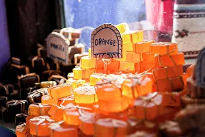 For Sale Prints: Bars of organic handcraft soap for sale in the street markets, Morocco