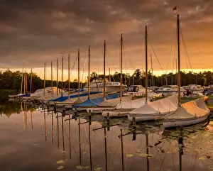 Time Of Day Prints: Barton Turf Staithe at Sunrise, Norfolk Broads National Park, Norfolk, England