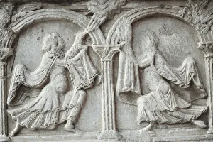 Portal Prints: Bas-reliefs of portal of abbey church, Saint-Gilles, Languedoc-Roussillon, France